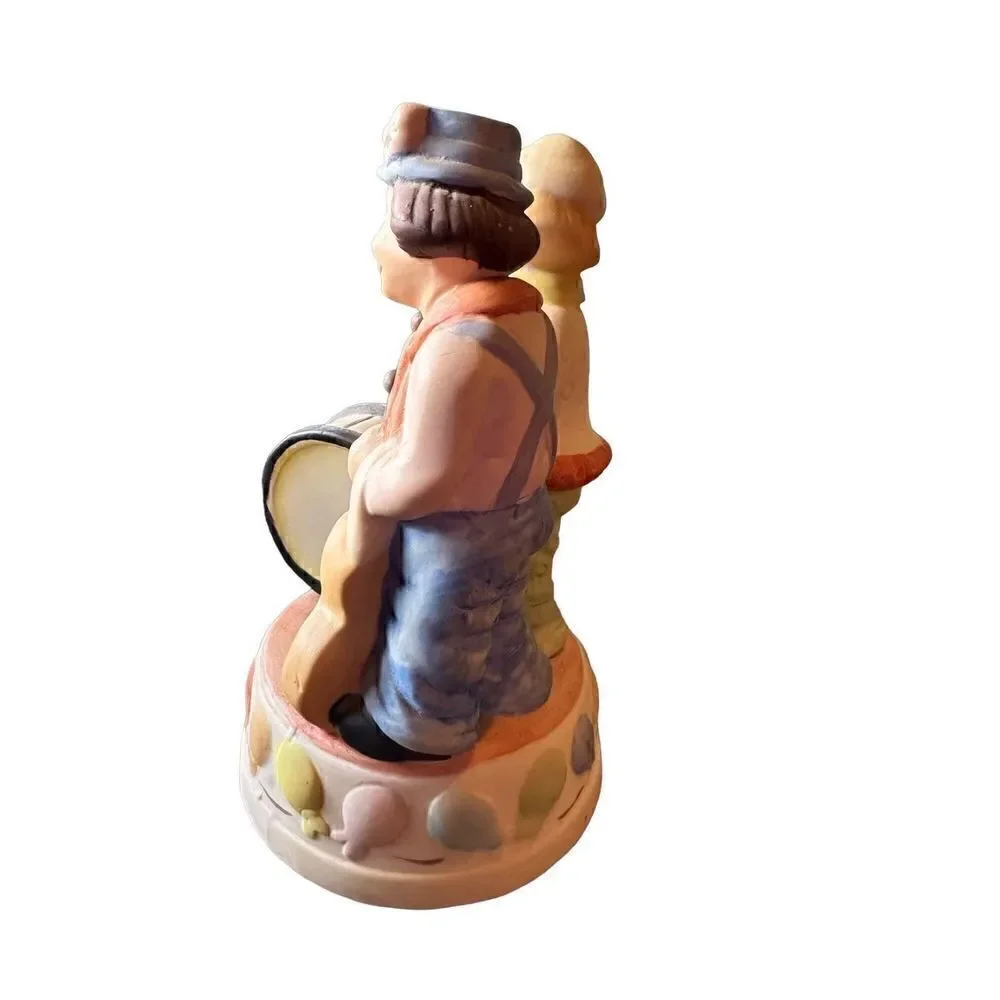 Vintage 1970s ALBERT E PRICE Porcelain Clown Music Box Send in the Clowns Works